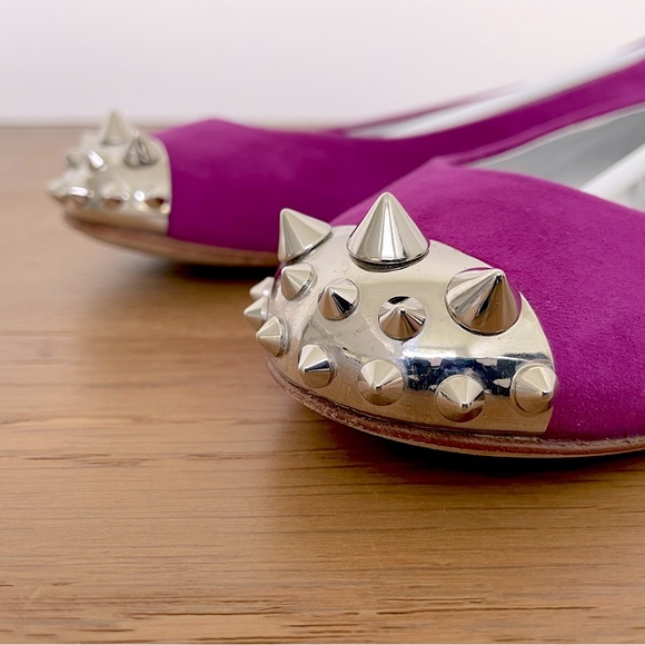 Giuseppe Zanotti Malika Spiked Toecap Suede Ballet Flats IT39 - Picture 7 of 12